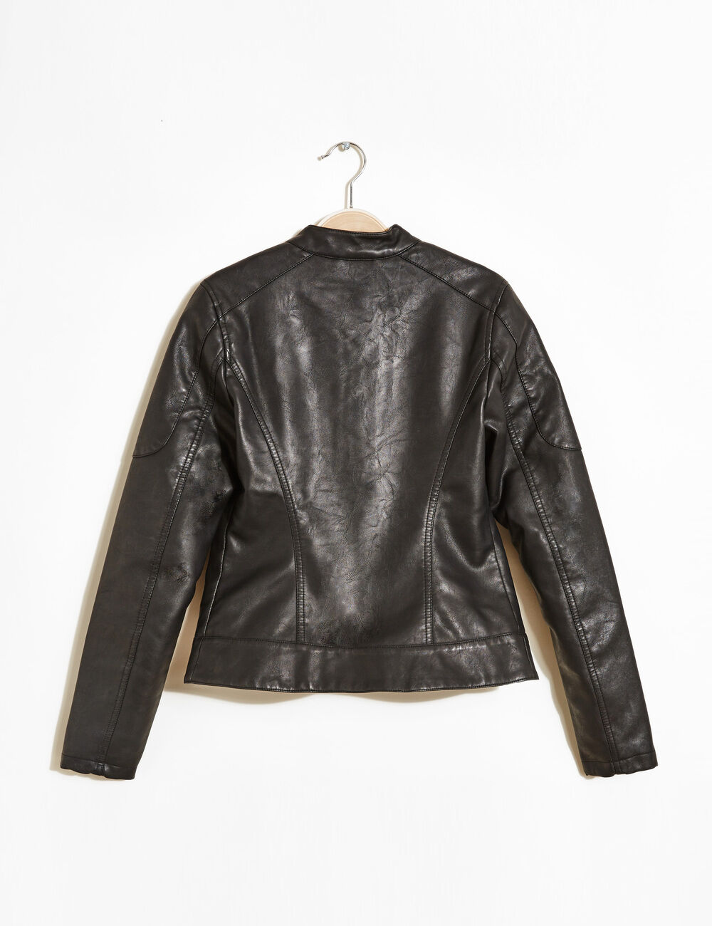 Basic black faux leather Jacket woman • Jennyfer