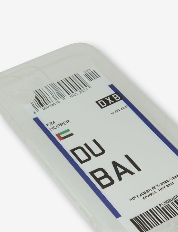 Coque IPhone 12 carte d'embarquement DUBAI girl