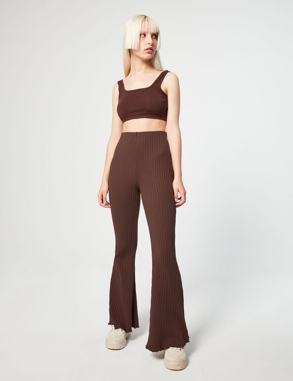 Ribbed flared trousers girl