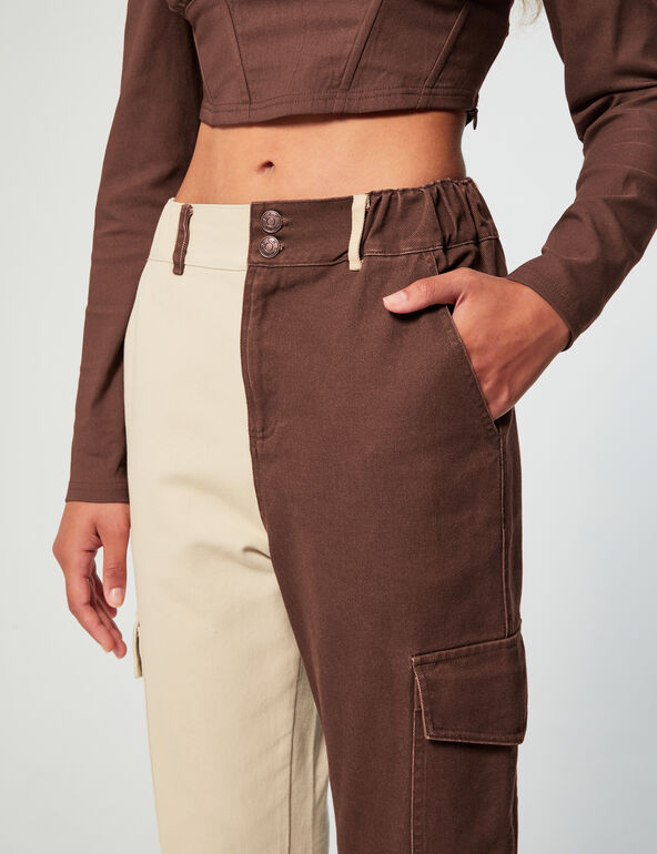 Two-tone cargo trousers