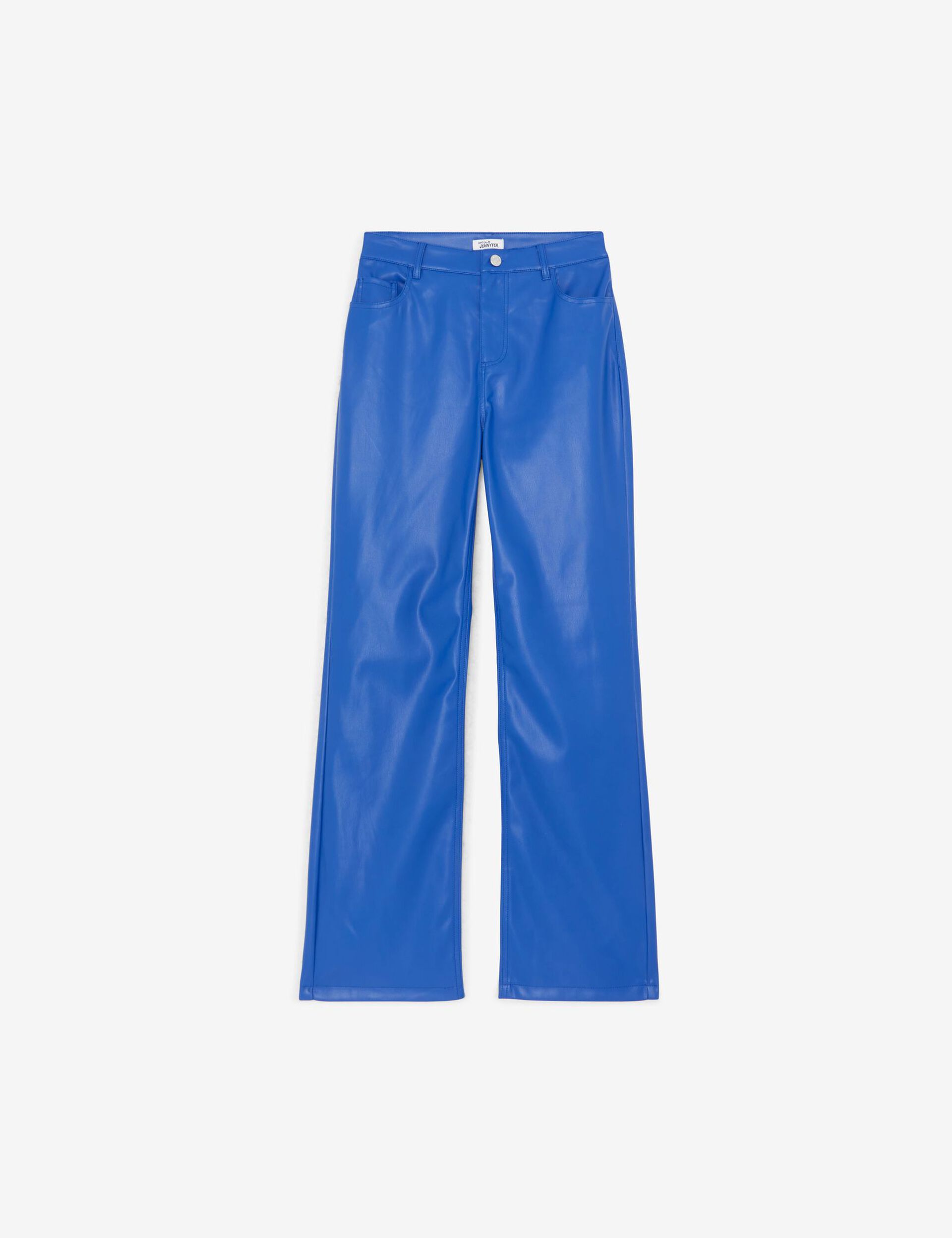 Pantalon enduit bleu indigo