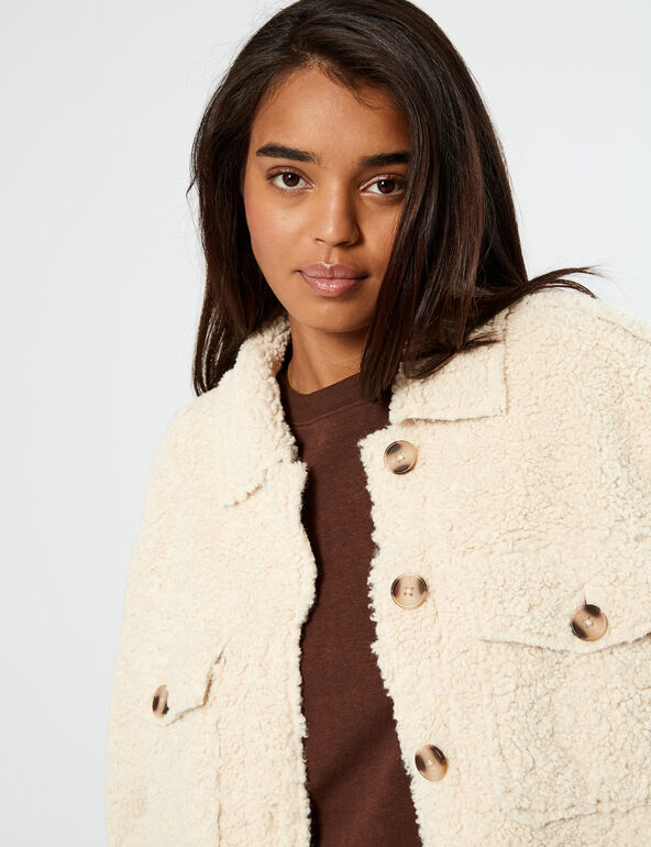 Oversized faux-sheepskin jacket