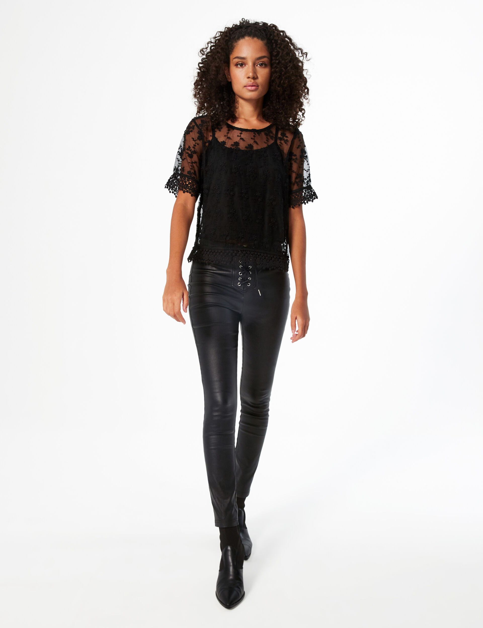 Top with lace overlay