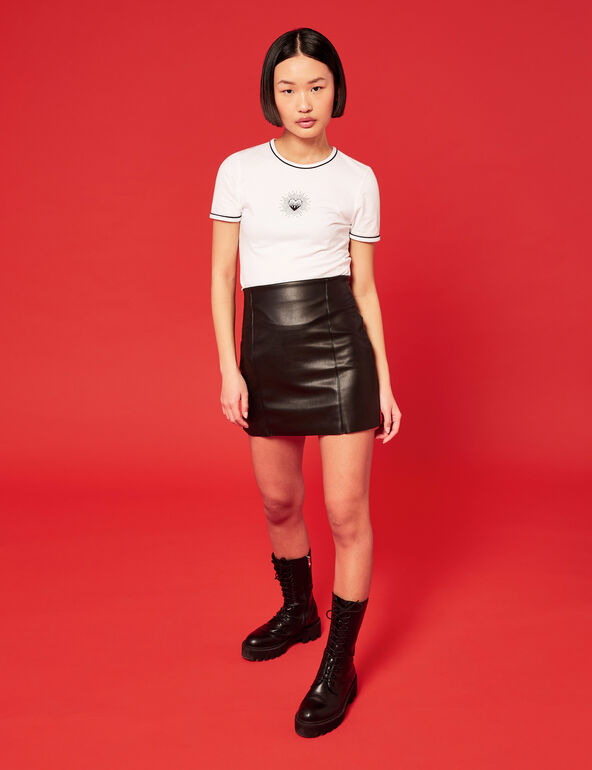 Imitation-leather miniskirt teen