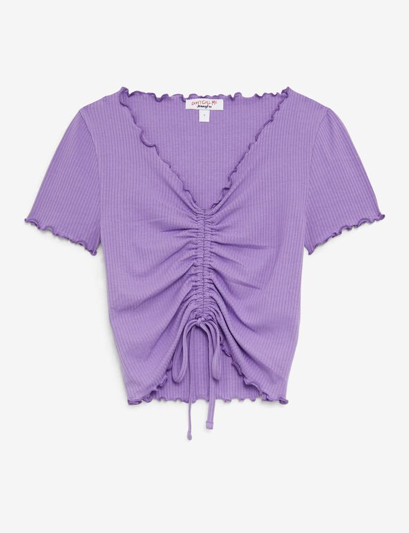 Tee-shirt violet avec fronces