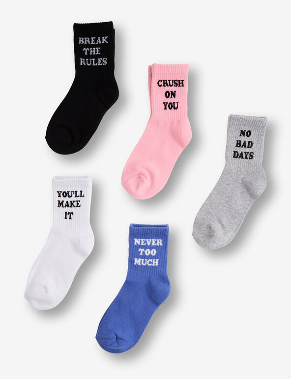 Sporty text design socks teen