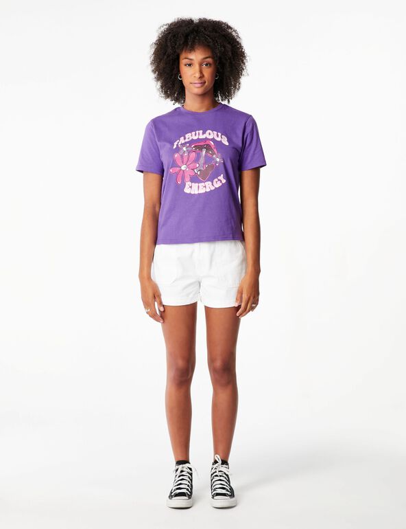 Tee-shirt violet fabulous energy  femme
