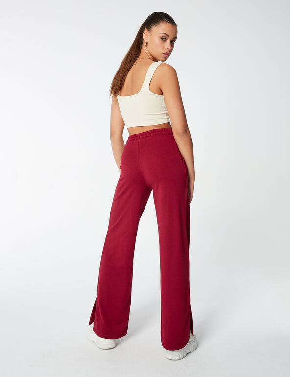 Wide-leg joggers with slits woman