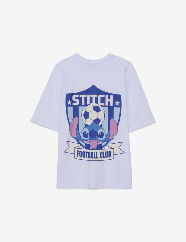 T-shirt Disney Stitch blanc et bleu ciel  fille
