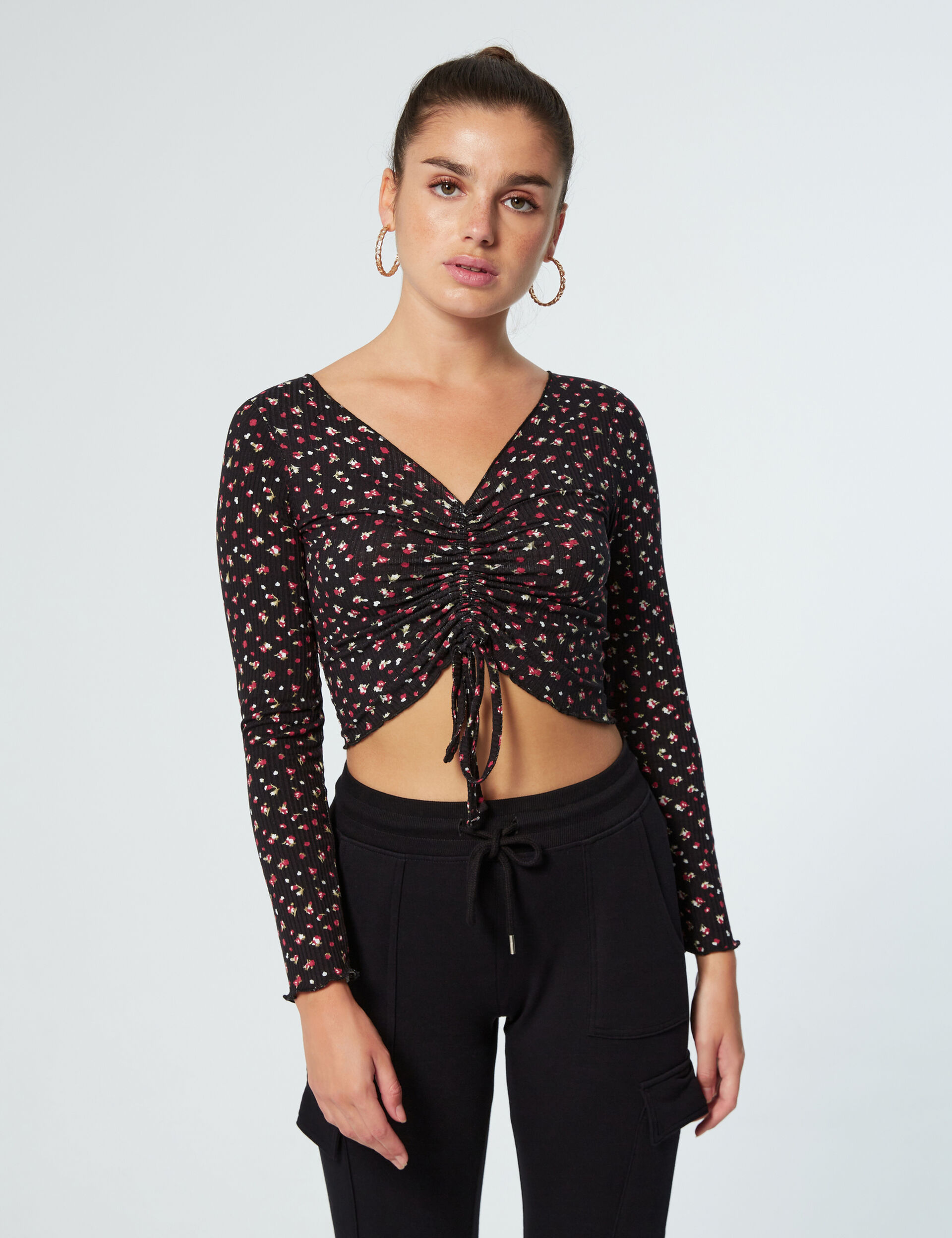 Floral ruched top