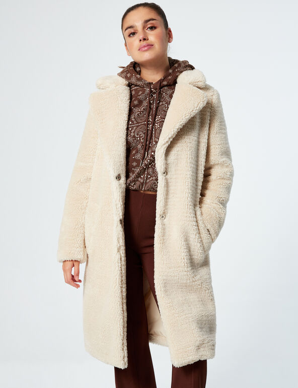 Faux-fur coat woman