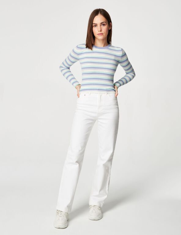 Striped ribbed jumper woman