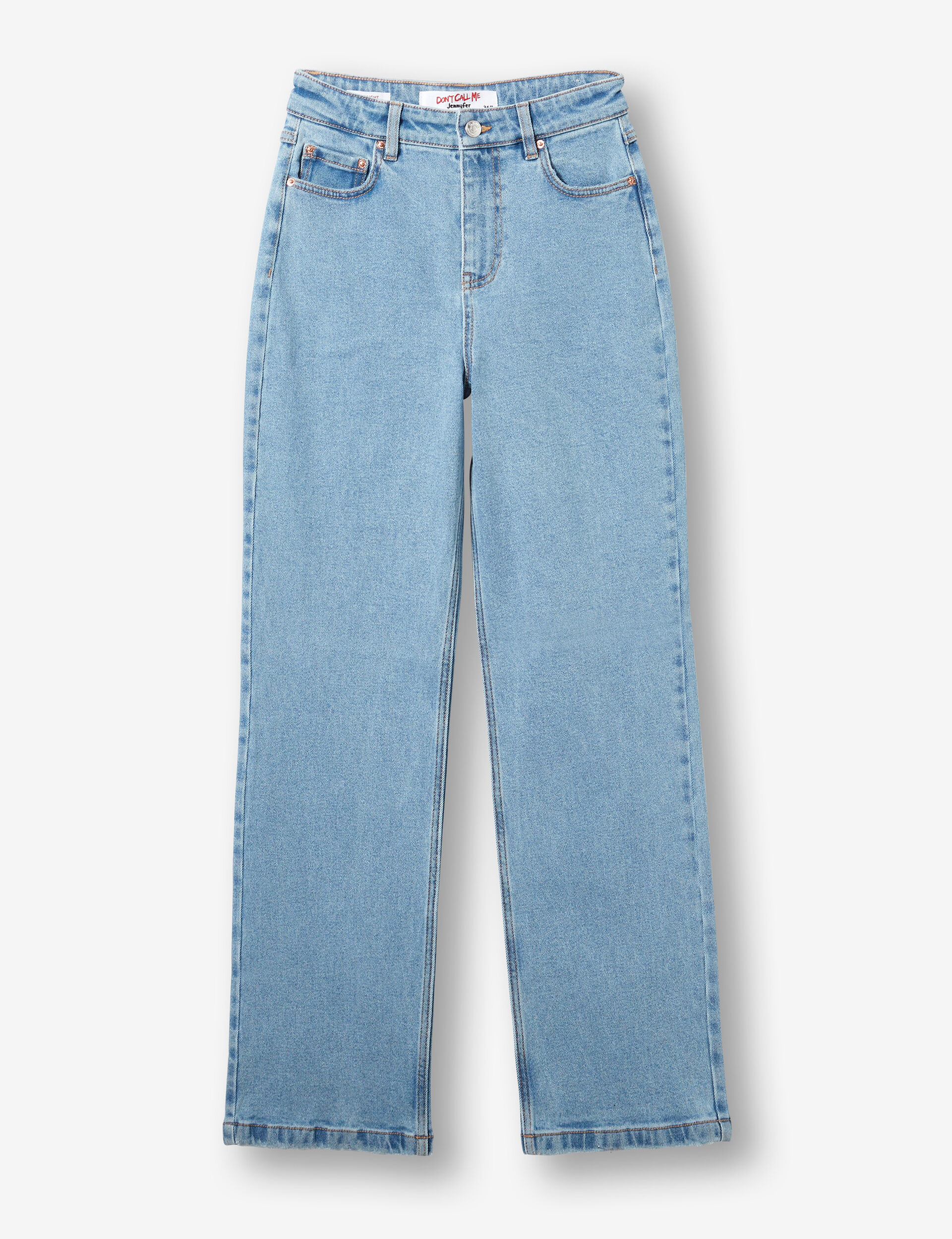 High-waisted straight-cut jeans