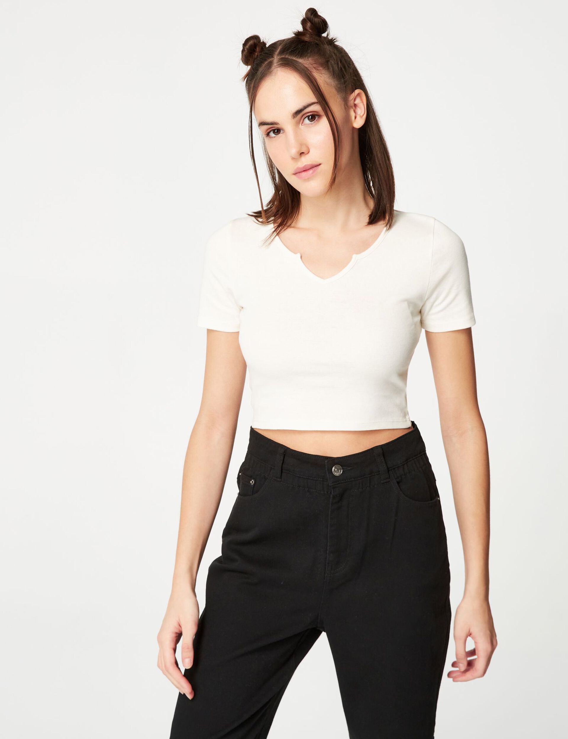 Fitted cropped T-shirt
