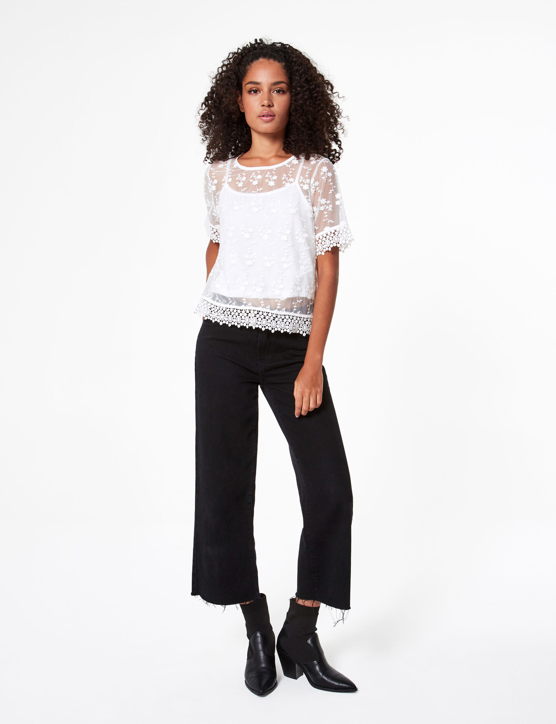 Top with lace overlay