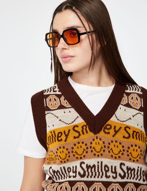 Pull sans manches Smiley fille