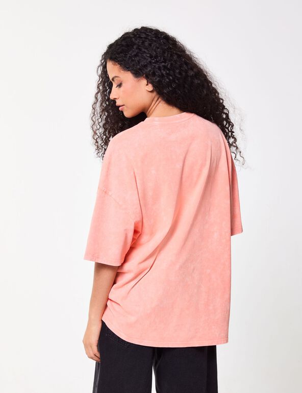 T-shirt oversize à motifs corail girl