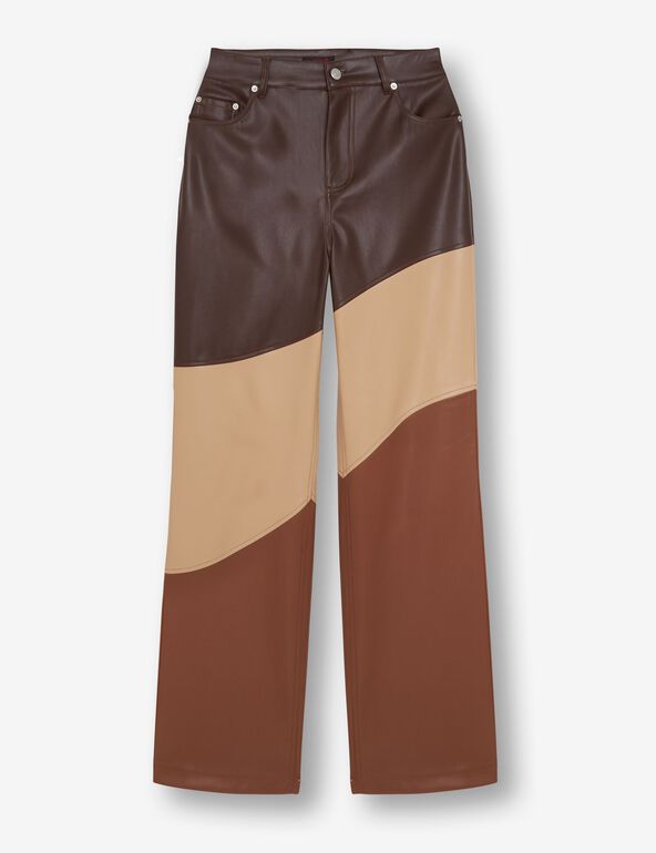Pantalon loose simili marron