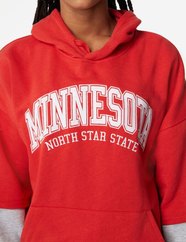 Sweat Minnesota rouge et gris