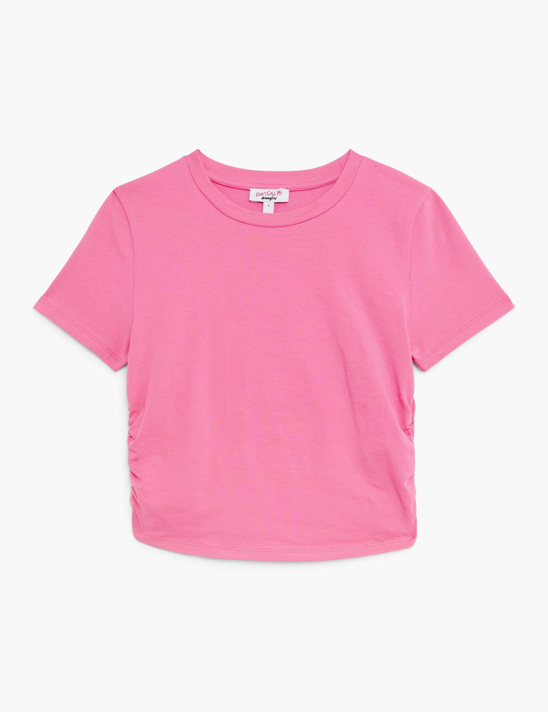 Tee-shirt avec fronces rose