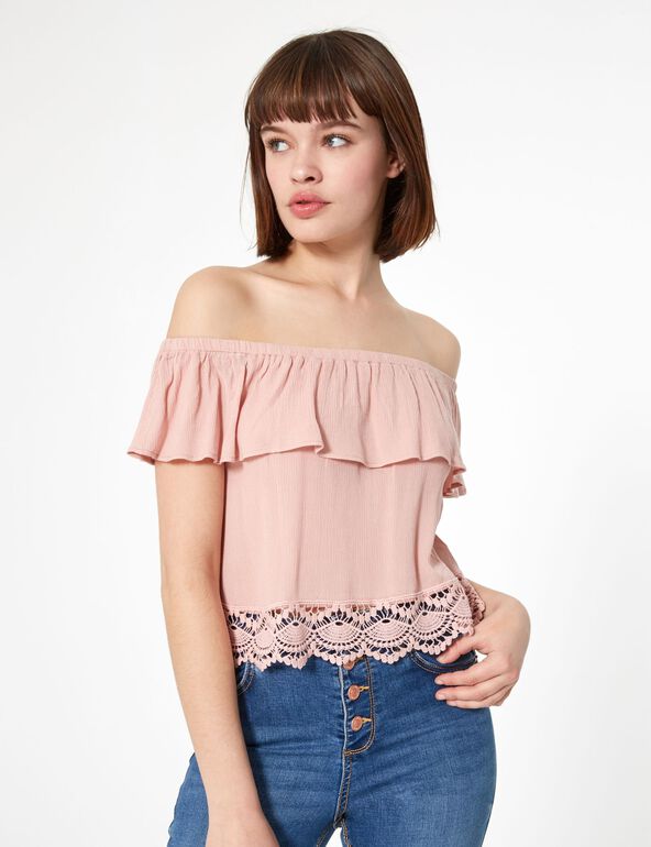 Pale pink blouse with frill detail teen