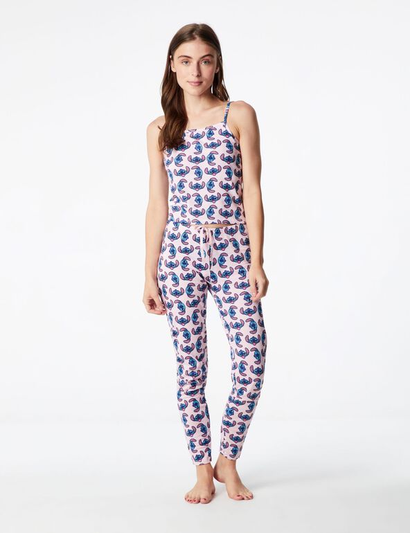 Pyjama Disney Stitch rose et bleu ado