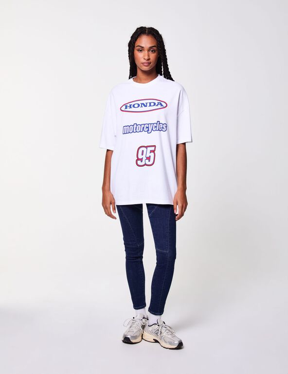 T-shirt oversize blanc Honda teen
