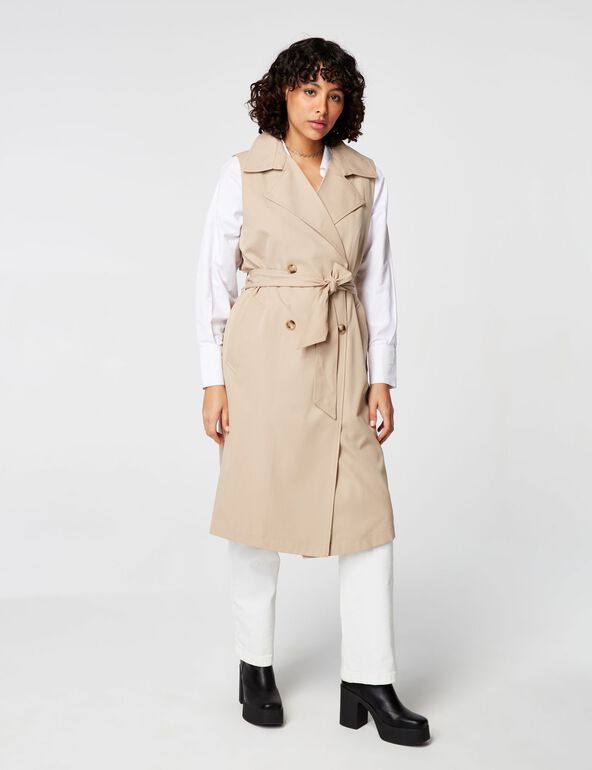 Trench long sans manches ado