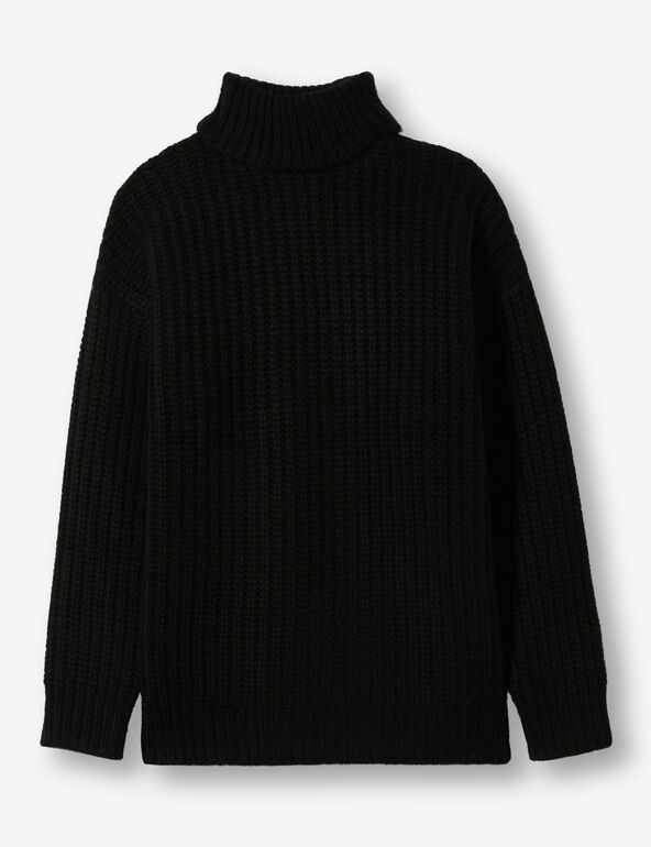 Braided polo-neck jumper
