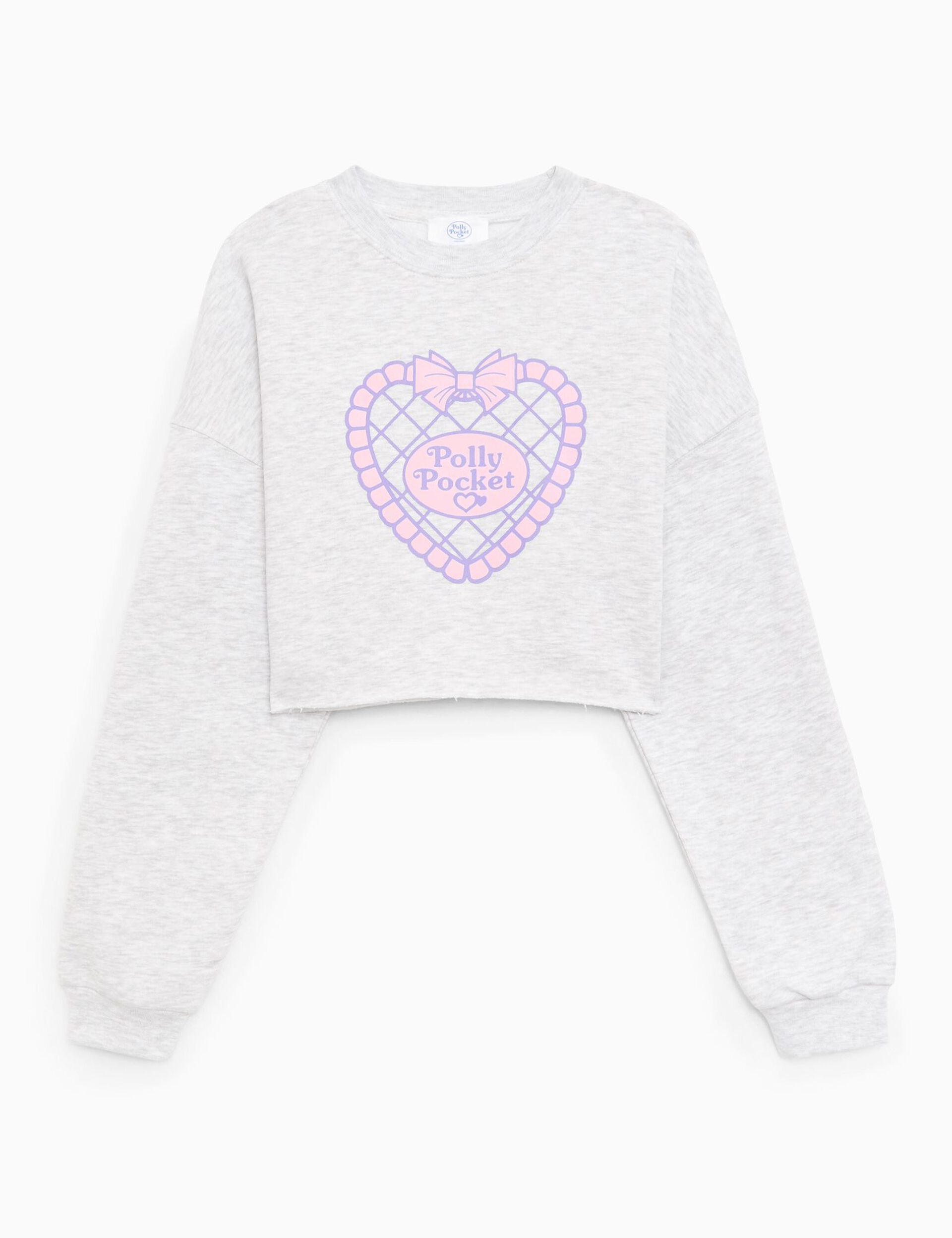 Sweat court Polly Pocket gris chiné 