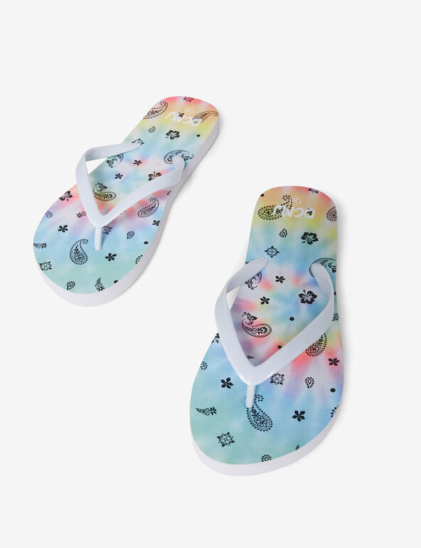 Printed beach flip flops girl