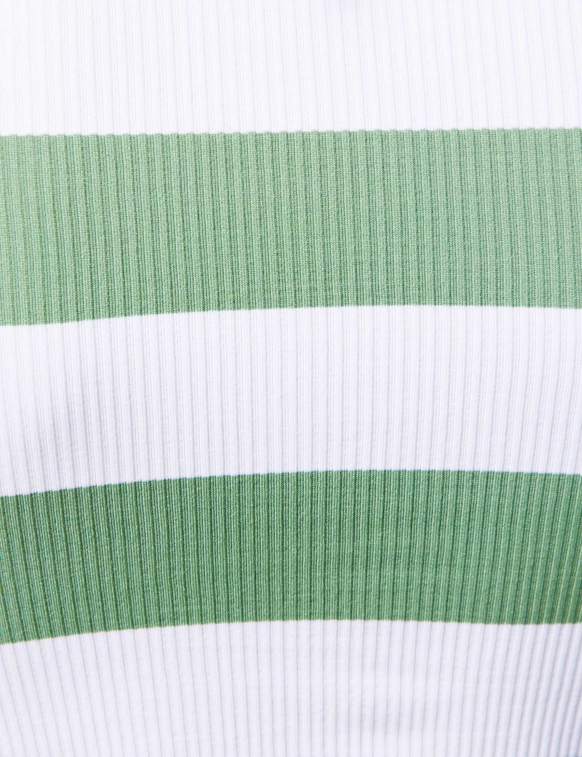 Top seamless à rayures vert moyen et blanc