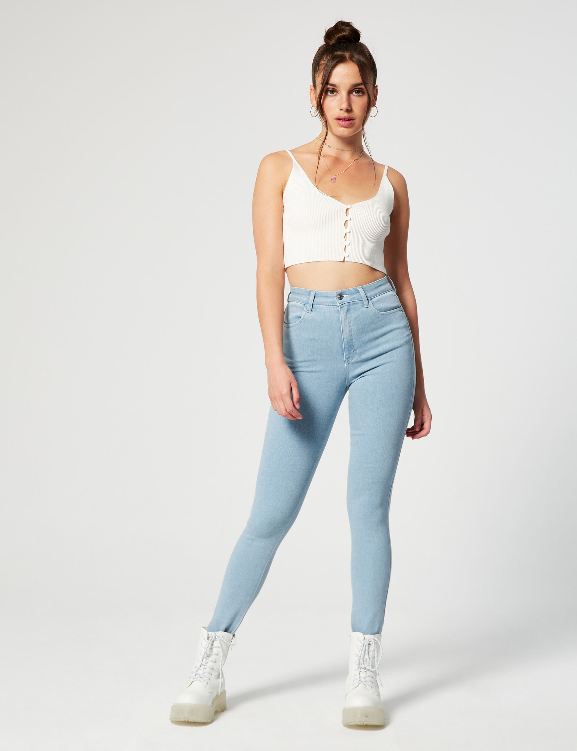 High-waisted jeggings