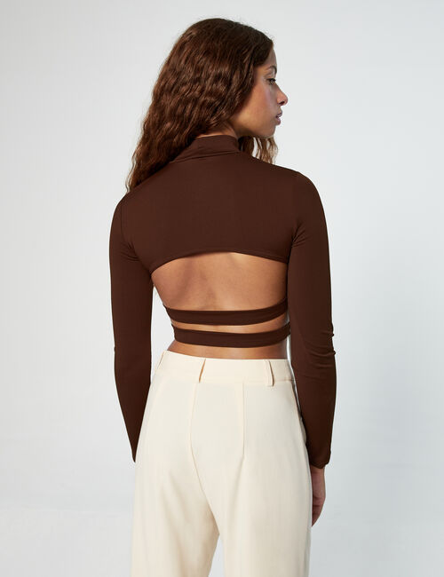 Open-back high-neck top