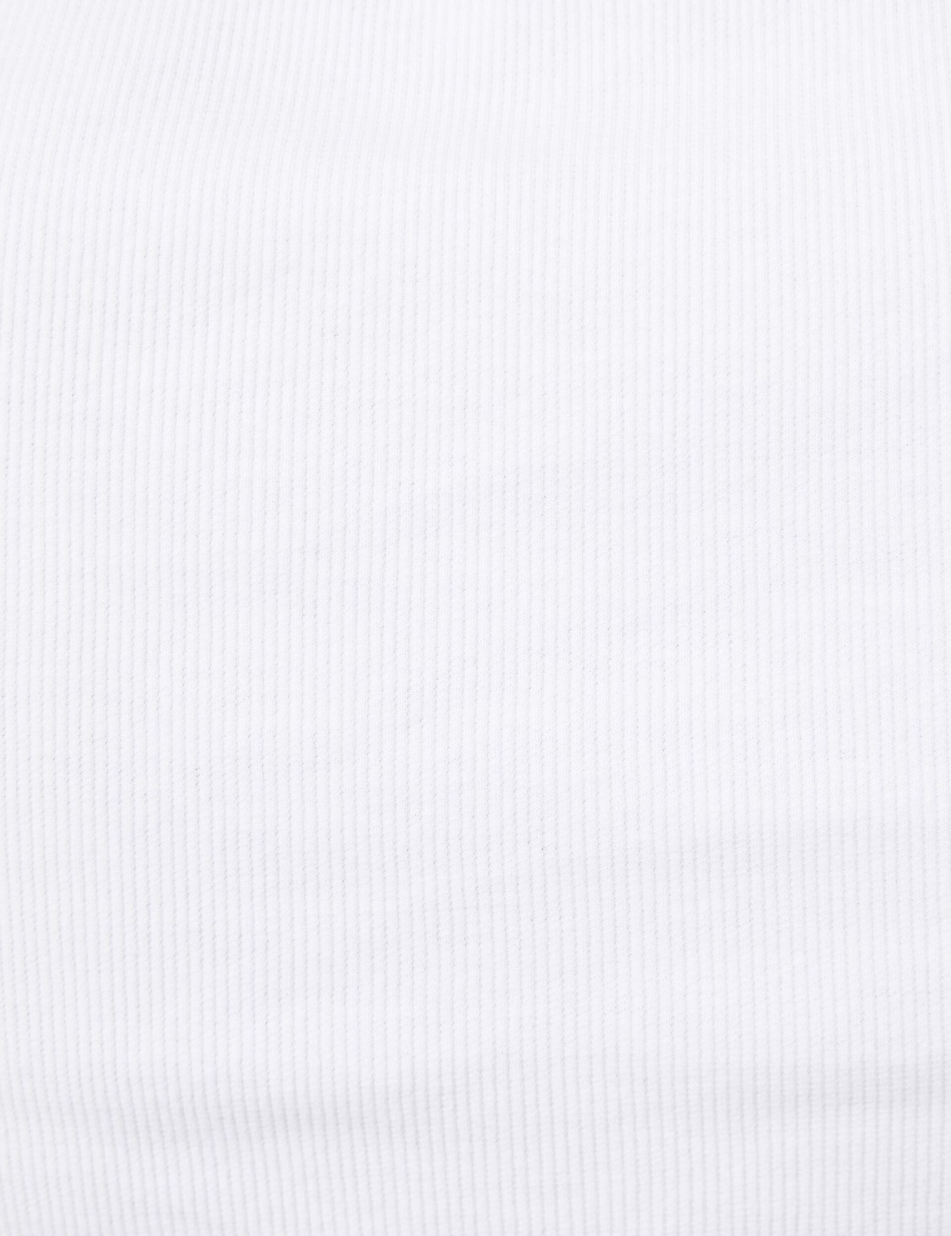 Tee-shirt basic blanc côtelée