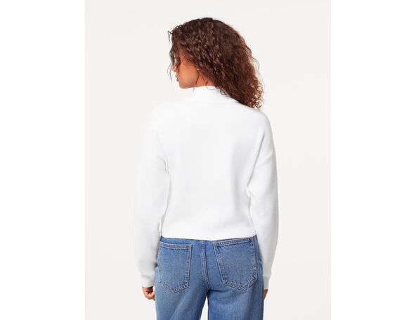 Pull col montant blanc fille