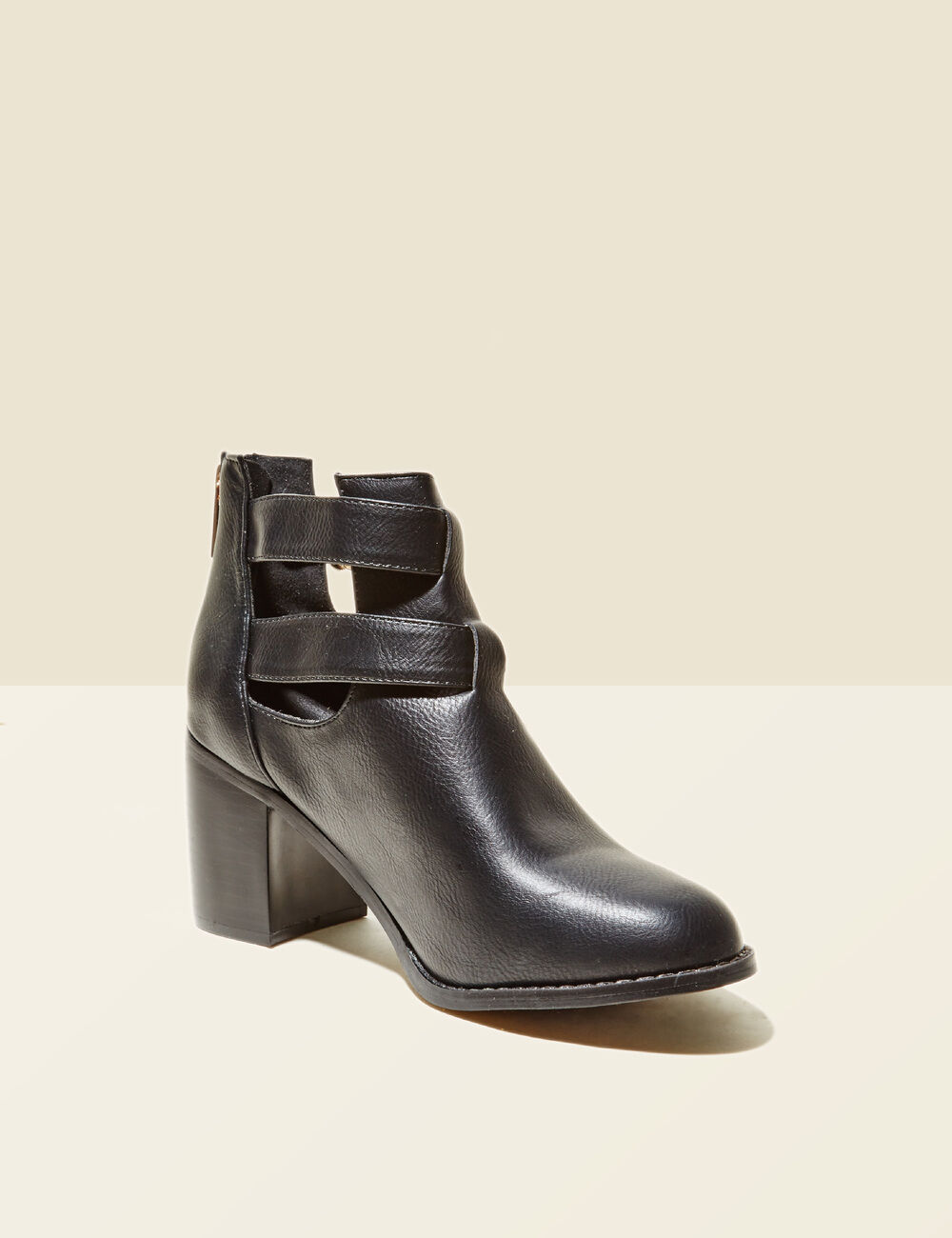 Black open-sided ankle boots with 