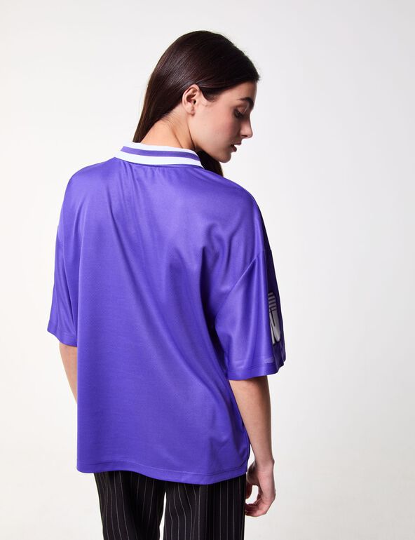 T-shirt de foot à message violet foncé fille