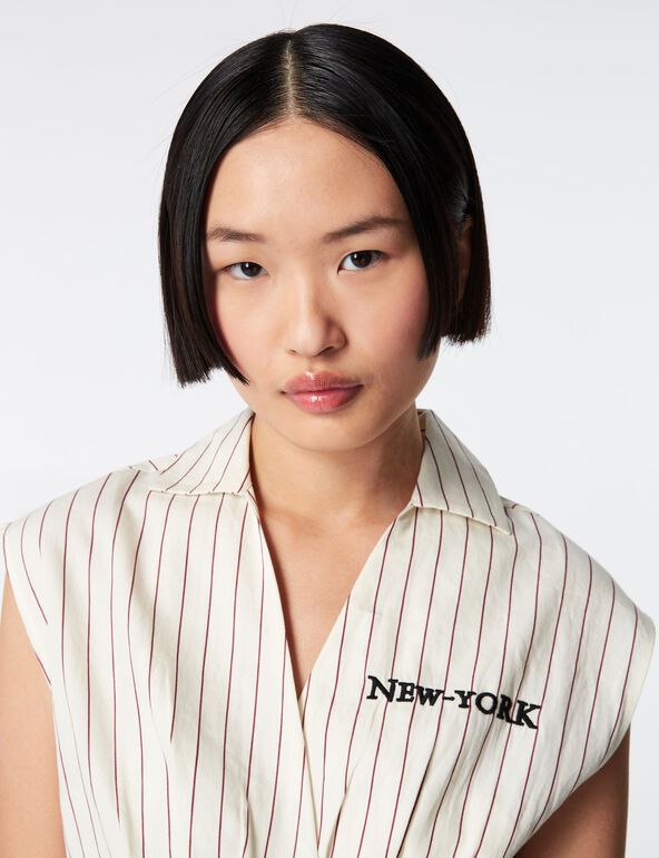 New York striped blouse girl