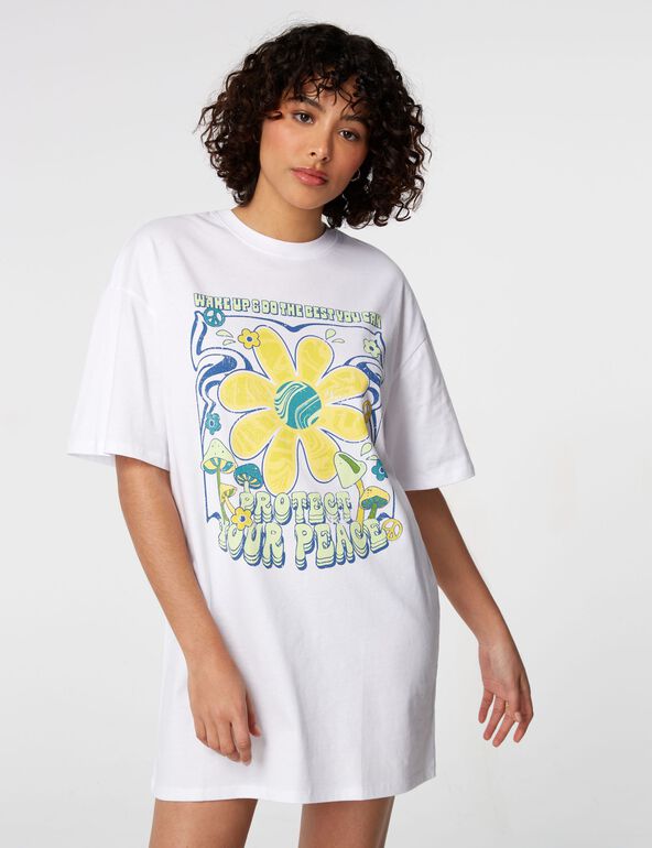 T-shirt dress with slogan teen