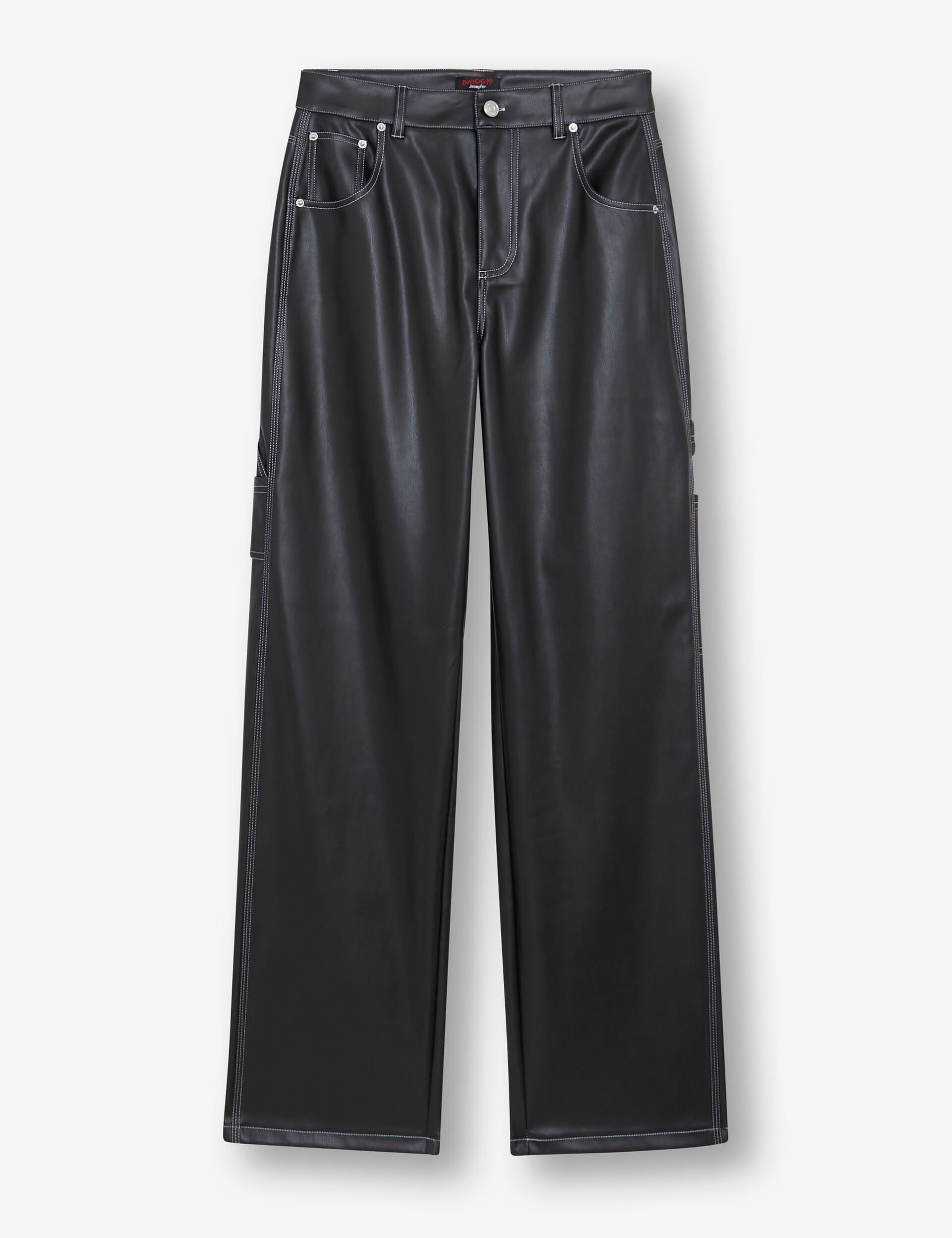 Pantalon à poches en simili noir