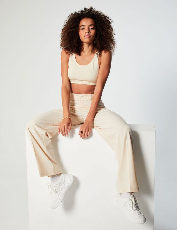 High-waisted straight-cut trousers