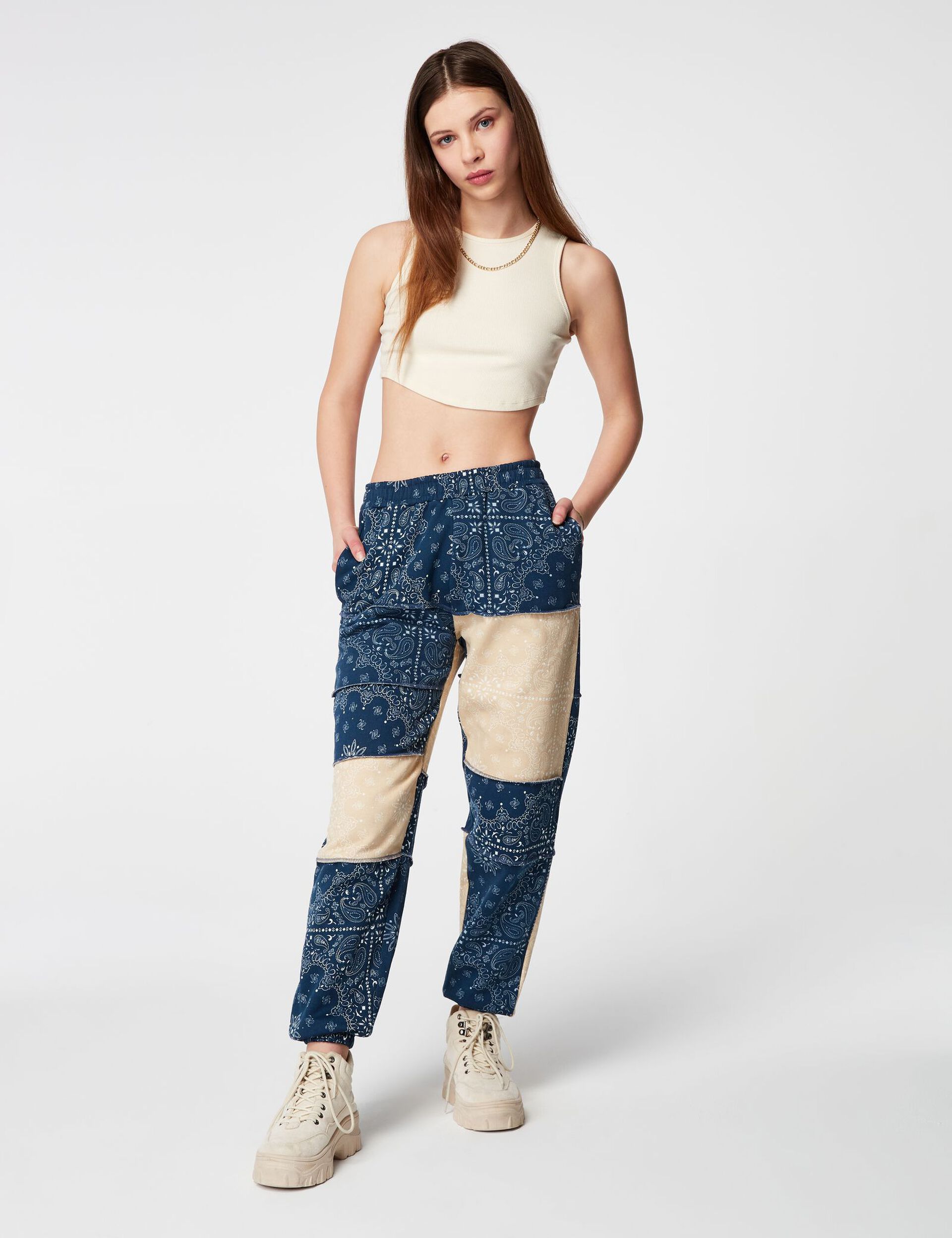 Patchwork-style joggers