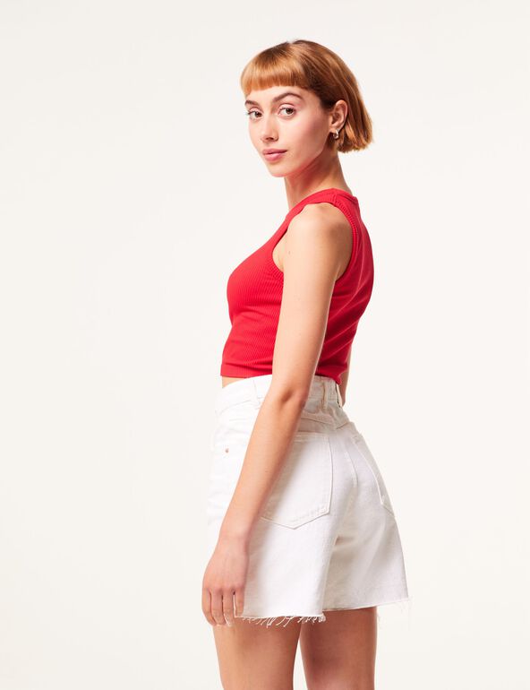 Crop top seamless rouge fille