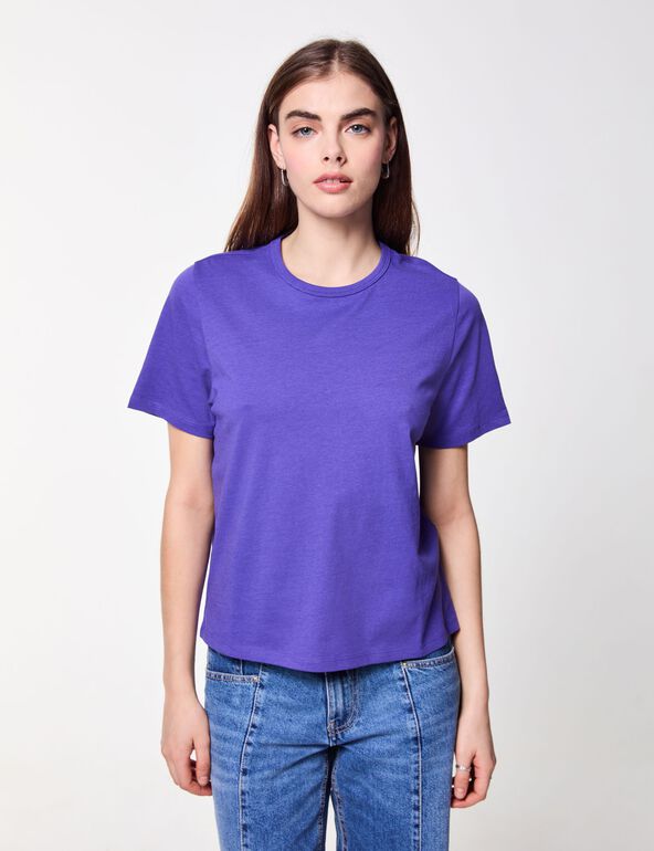 Tee-shirt basic violet foncé teen