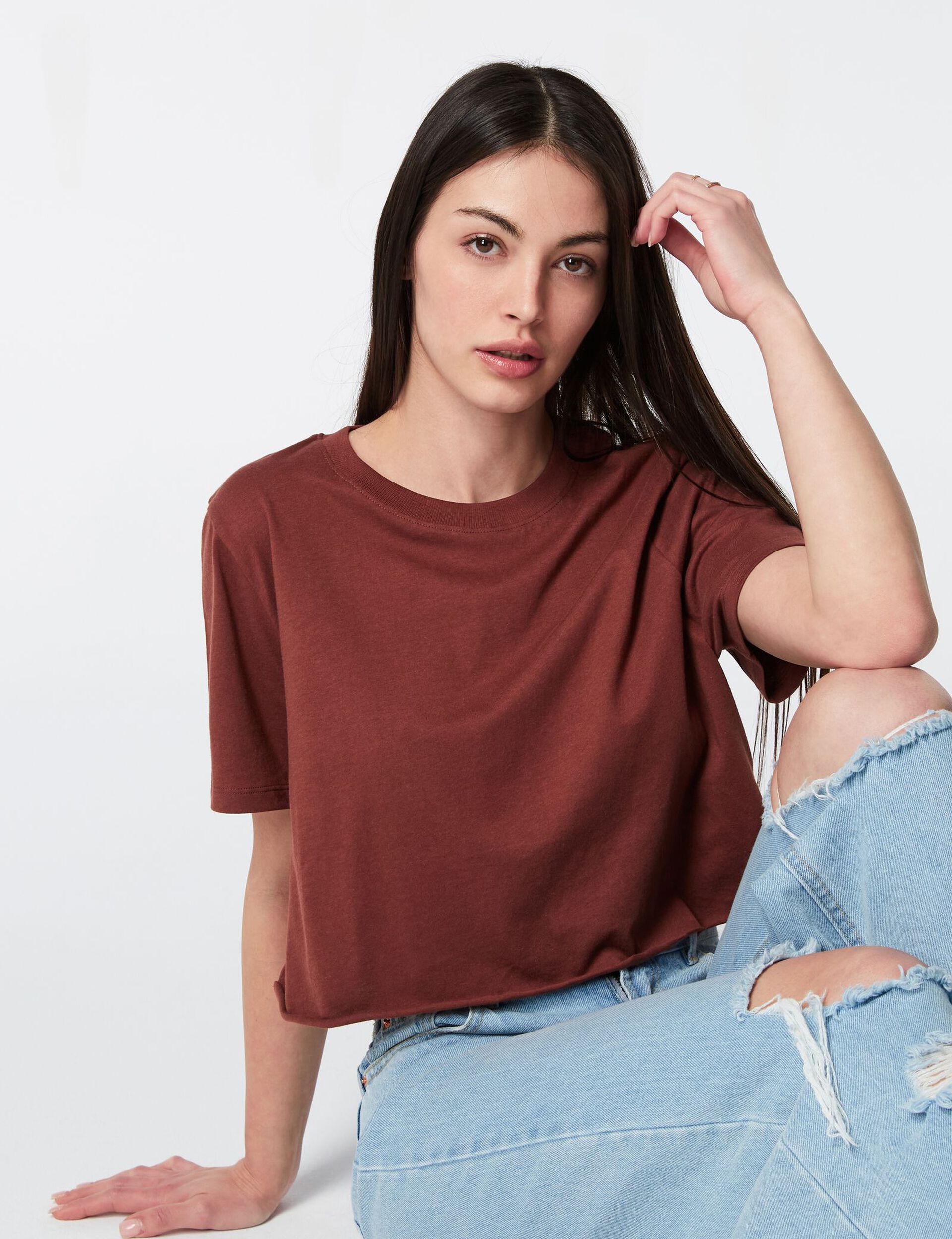 Loose-fit cropped T-shirt