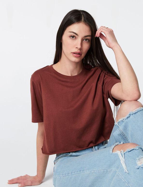 Loose-fit cropped T-shirt girl