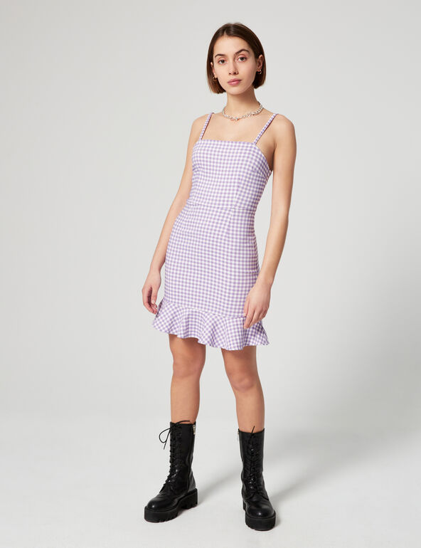 Checked fitted dress teen
