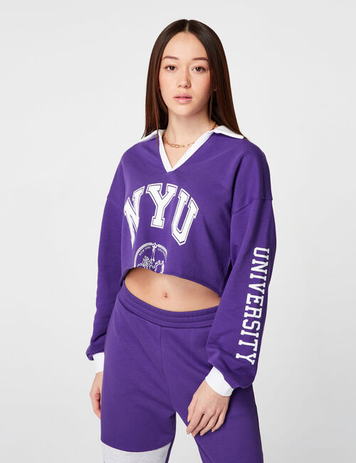 NYU cropped sweatshirt