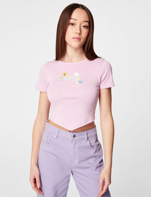 Smiley T-shirt with cutout girl